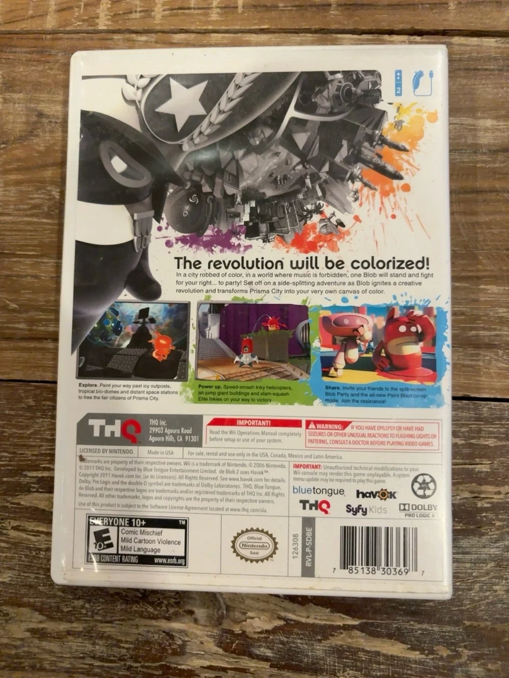 de Blob 2 Nintendo Wii Complete w/ Manual Tested Working THQ